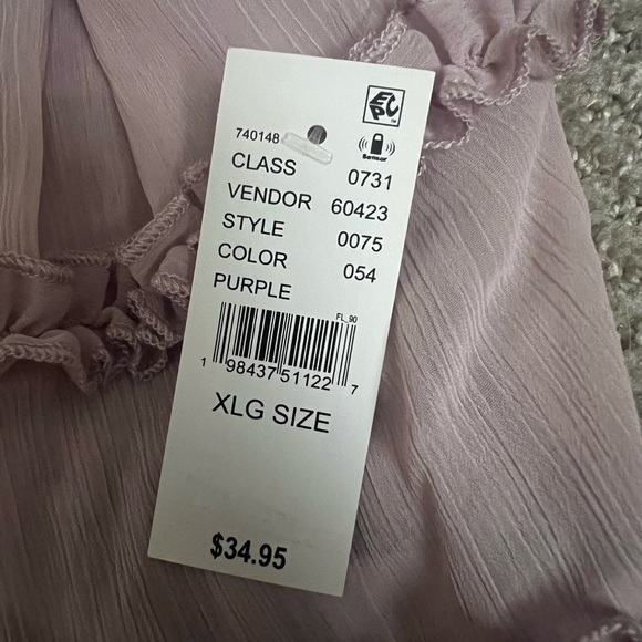 Stylish Mauve Ruffle Tank Top - Picture 4 of 5